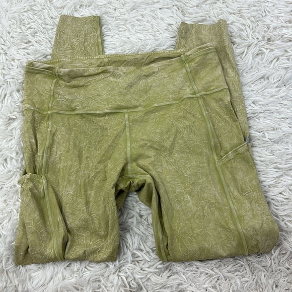Lululemon Fast and Free High Rise Tight 25" *Ice Dye Ice Wash Hazel Green - Picture 1 of 6